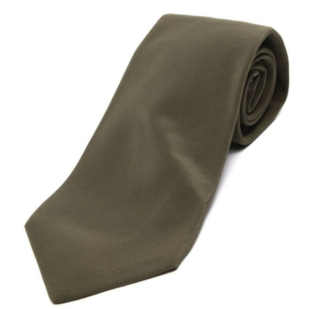 Vintage Paola da Ponte 100% Silk Tie Handmade in Italy Solid Retro Olive Green